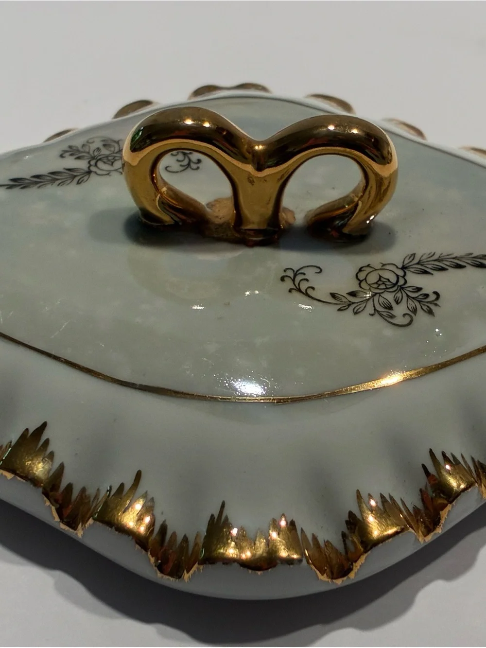 Vintage Jugoporcelan Titov Veles Yugoslavia Porcelain Trinket Jewelry Box